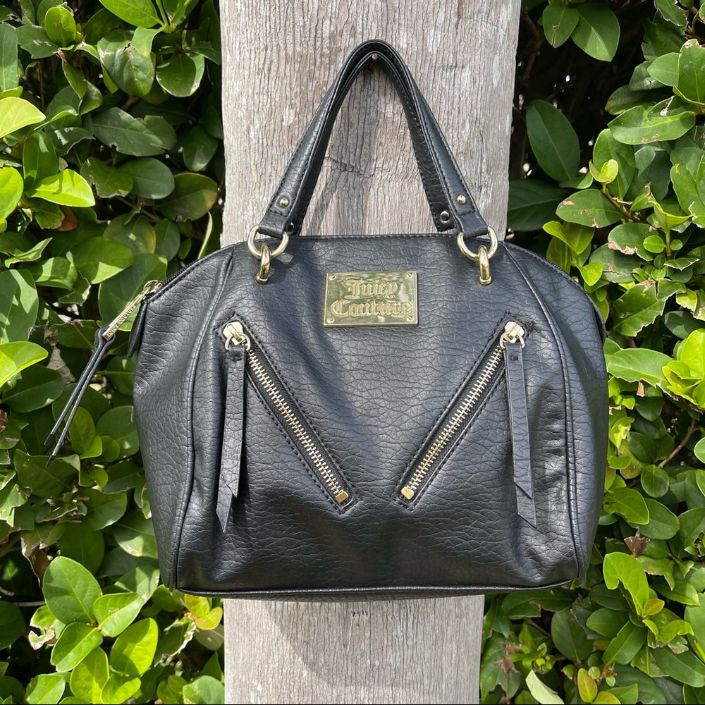Juicy Couture Black Bag with Fuchsia Satin Lining